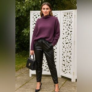 Lululemon Athletica Berry Ribbed Knit Sweater